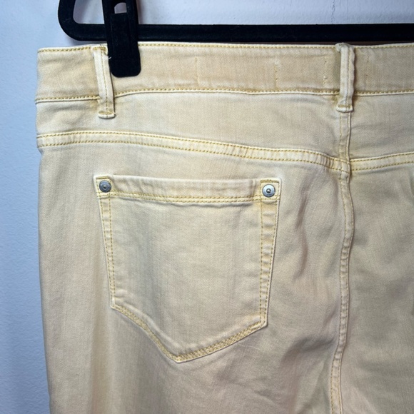 J. Jill Denim Womens Authentic Fit Cropped Jeans Yellow Capri Raw Hem Stretch 18 - Picture 10 of 13